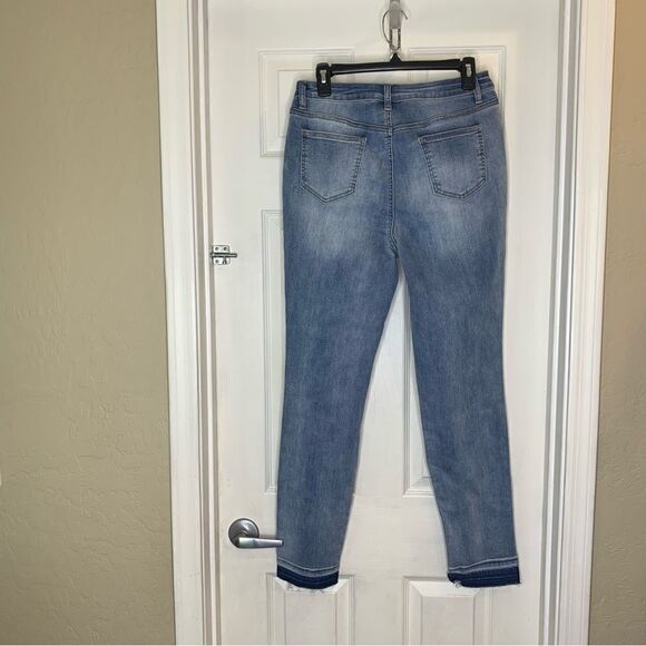 Shein Distressed Raw Hem Patchwork High Rise Jeans Size Large - Picture 6 of 8